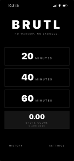 Screenshot of the BRUTL app