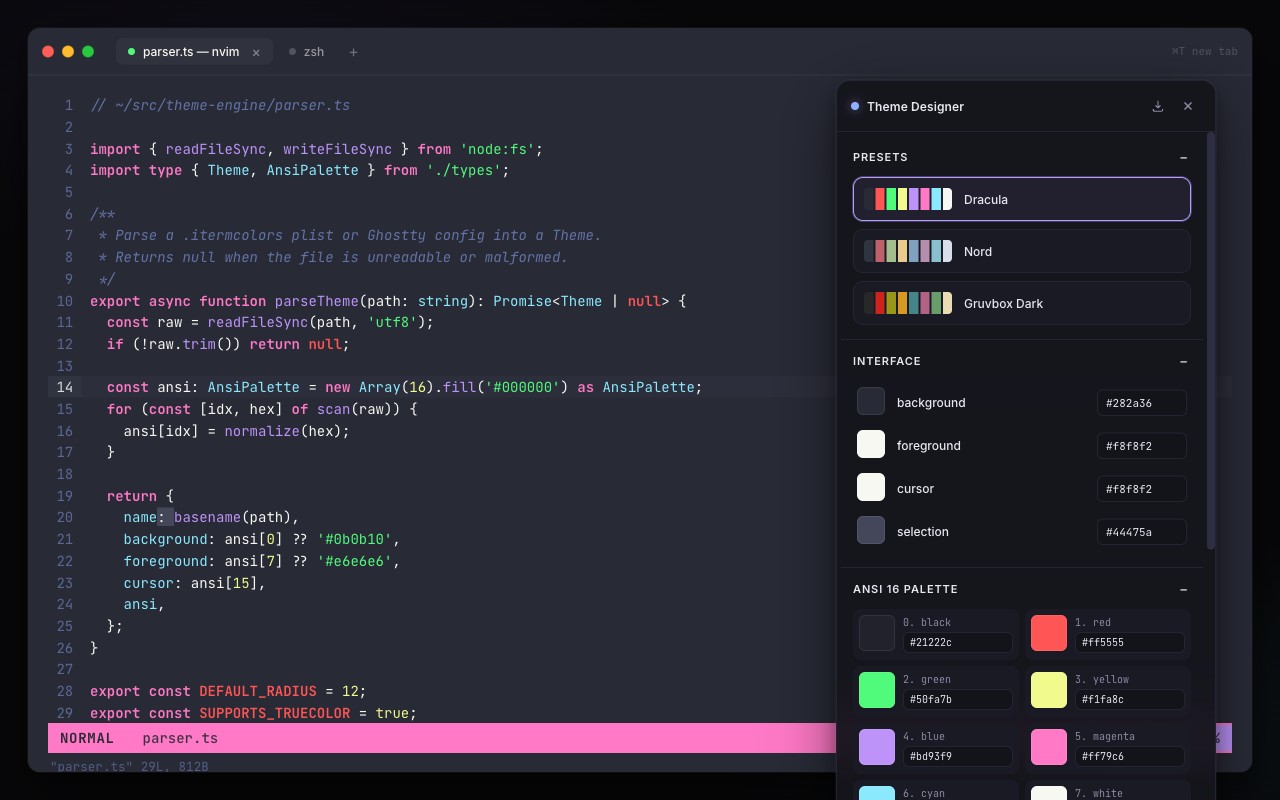 Screenshot of Terminal Theme Designer